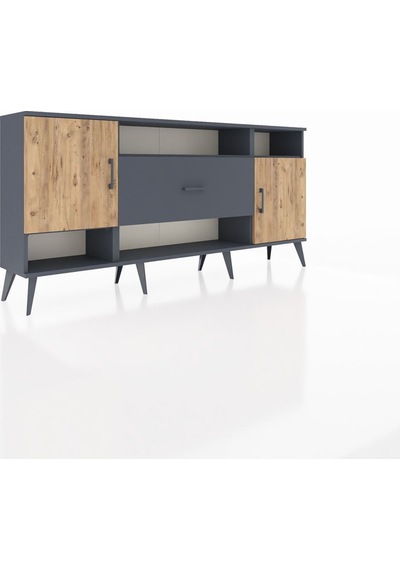 Arges Konsol 5 Raflı Tek Çekmeceli 2 Kapaklı 176x30x83 Antrasit-çam/antrasit Çam/antrasit Arges Konsol 5 Raflı Tek Çekmeceli 2 Kapaklı 176x30x83 Antrasit-çam/antrasit Çam/antrasit