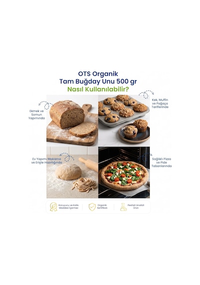 Ots Organik Tam Buğday Unu 500 G