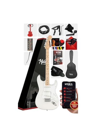Midex Rph-30wh Maple Klavye Strat Kasa Sss Elektro Gitar Seti