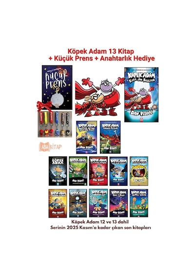 Köpek Adam Serisi 13 Kitap Tam Set Kasım 2025 Tüm Seri Ve Küçük Prens + 1 Anahtarlık