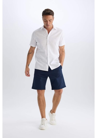 Defacto %100 Pamuk Regular Fit Gabardin Bermuda Şort C7684AX24SM Lacivert