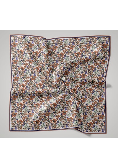 Silk Home Twill İpek Eşarp 11477-14 Fildişi, Kahverengi, Morcivert, Su Yeşili