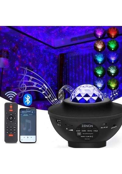 Zenon Smart Starry Light-Blth+Müzik+7 Farklı Ambians Projektör