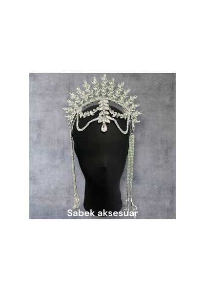 Alınlıklı Taç Büyük Gelin,kına,nişan,söz,after,bride,party Taç Beyaz - 726455370 Beyaz