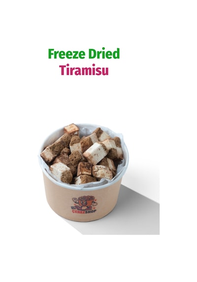 Freeze Dried Tiramisu Kurutulmuş Çıtır Tiramisu Küpleri, Kahveli Kakaolu Atıştırmalık - 85 Gr
