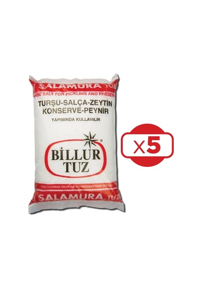 Billur İri Salamura Tuz 3000 Gr X 5 Adet 15 Kg