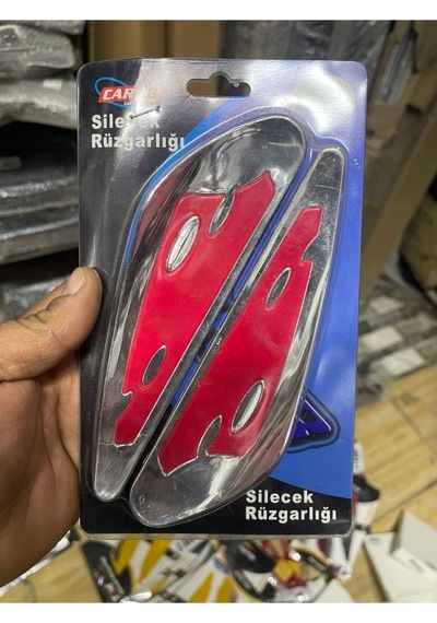 Silecek Rüzgarlığı Krom Kırmızı Parçalı Rüzgarlık 2li Set