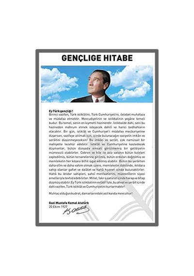 Gençliğe Hitabe Çıkartma 13x18 - 15 Adet