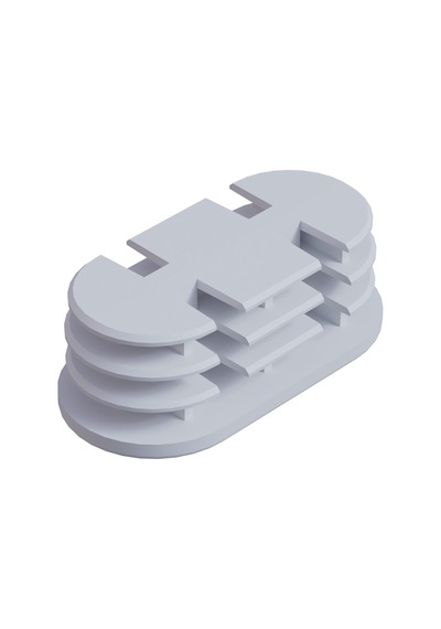 Cateksss 25x50 Mm Elips Kademeli Profil Tapası Beyaz - 8 Li Paket