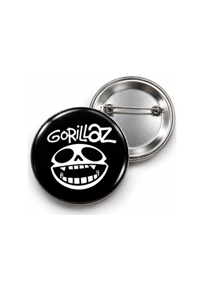Gorillaz - Gülen Kuru Kafa - 58mm Rozet Çok Renkli