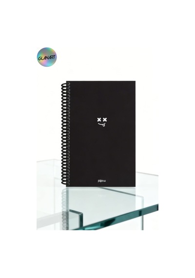 Spiralli 100 Yaprak Çizgisiz Orta Boy Sert Kapak Defter Kraft Kağıt 16x23 Cm Dışı Siyah