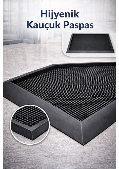 Myfloor Renkli Dezenfektan 50x70 Cm Kıvırcık Paspaslı Hijyenik Kauçuk Paspas Mavi