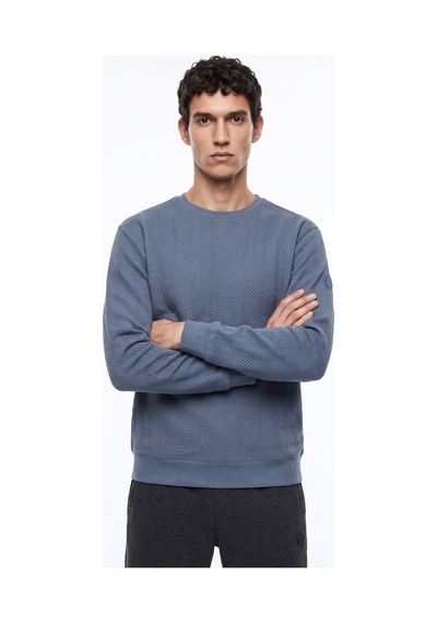Discovery Expedition D6wm-swt3774 Mavi Jakarlı Erkek Sweatshirt