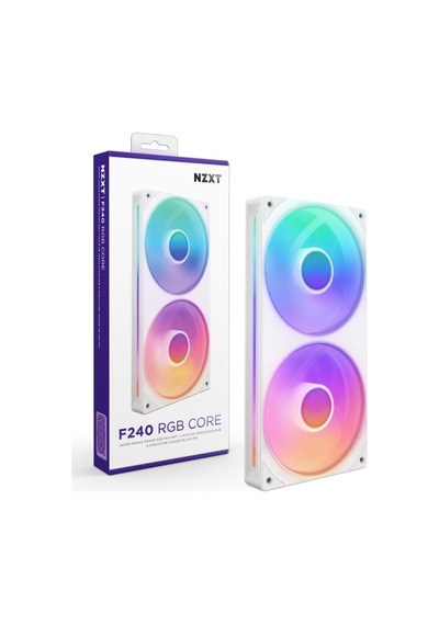 F240 Rgb Core Tek Çerçeve Fan Ünitesi, 240mm, 2x 120mm Rgb Fan Dahil, Hız Ve Aydınlatma Kontrolü, Yüksek Statik Basınç Ve Hava Akışı, 8 Argb Led, Beyaz