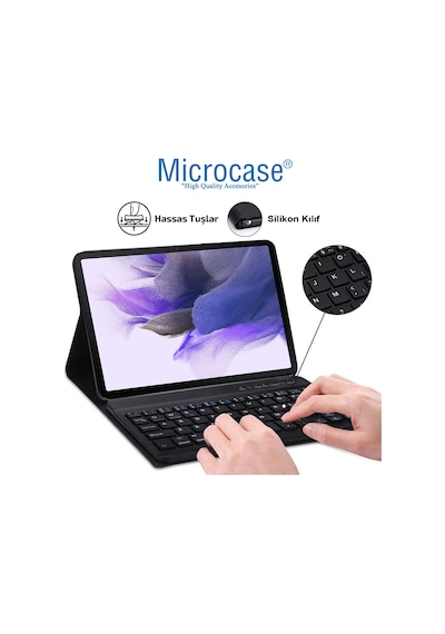 Galaxy Uyumlu Tab S7 FE T733 12.4 Bluetooth Klavye+Mouse+StandKılıf BKK6