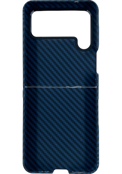 Nettech Samsung Galaxy Uyumlu Z Flip 4 Karbon Seri Arka Koruma Kılıf Mavi