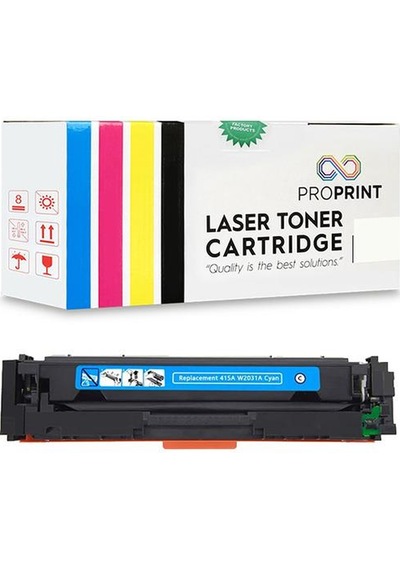 Proprint HP 415A W2031A Mavi Uyumlu Toner Çipsiz 2100 Sy M479fdw
