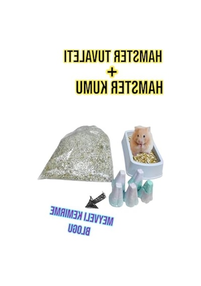 Suriye Hamsterları İçin Tuvalet Kabı Ve Meyveli Kemirme Seti