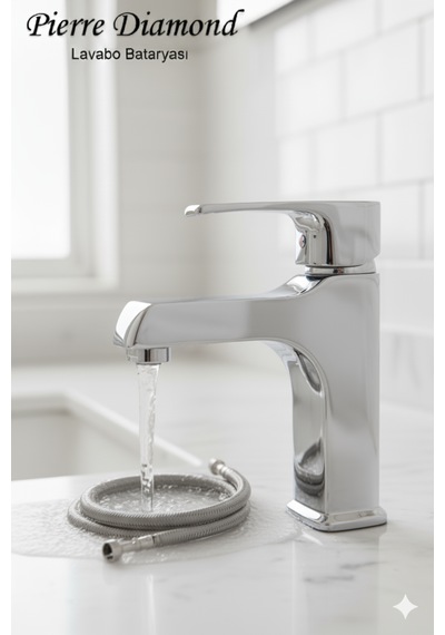 590-1 Lavabo Bataryası Lüks Ağır Tip Sabit Banyo Lavabo Musluğu Siyah Beyaz Gold Krom Krom