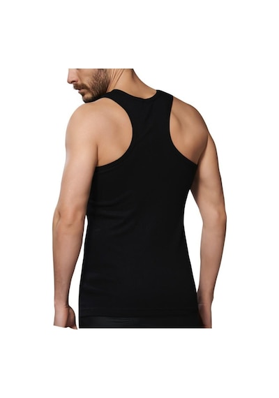 Nacar Store Erkek Askılı 6'lı Paket Ribana Spor Atlet Siyah