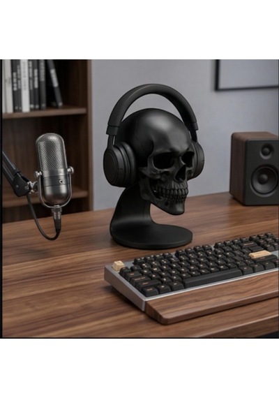 Happy3dworld Kafatası Kulaklık Standı, 3d Baskı Gotik Oda Dekoru