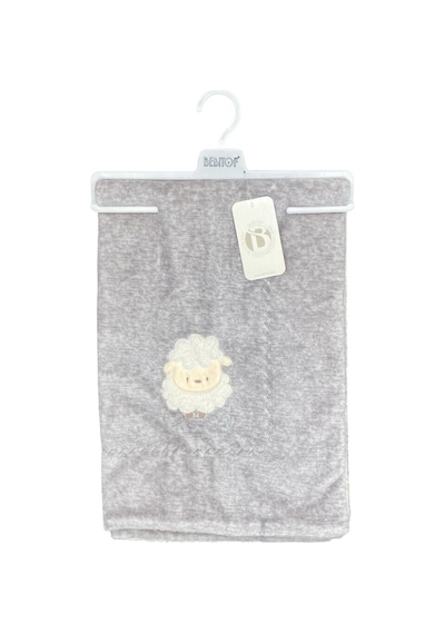Bebitof Baby Bebitof Kuzucuk Desenli Kadife Battaniye 95x83 Cm 55004 Gri