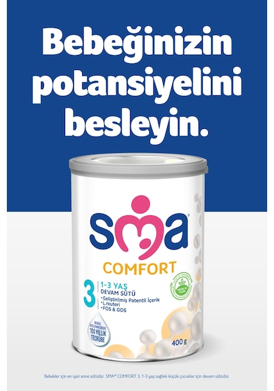 Sma Comfort 3 1-3 Yaş Devam Sütü 2x400g + Gerber Organıc Yulaflı, Hav., Elm., Balkab. Püresi 2x110g