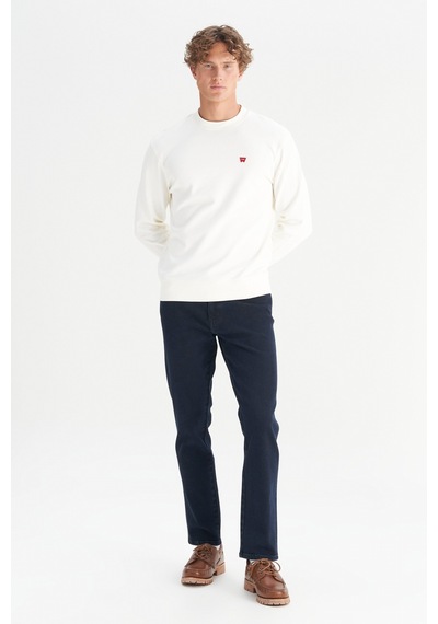 Wrangler Pamuklu Regular Fit Logo Detaylı Erkek Sweatshirt W2520255w02 Ekru