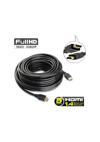 Hdmi Kablo 4K 3D 5 Metre Altın Uçlu Full Hd 2160P Hdmi Kablo 5M