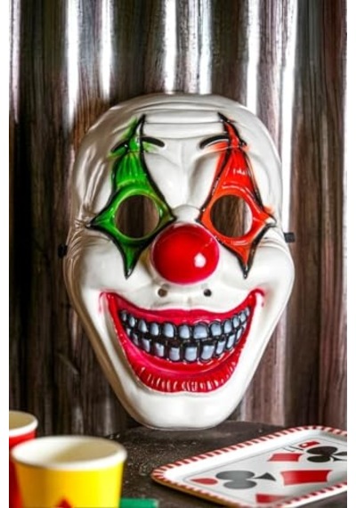 Halloween Maske Palyaço Kırmızı Yeşil