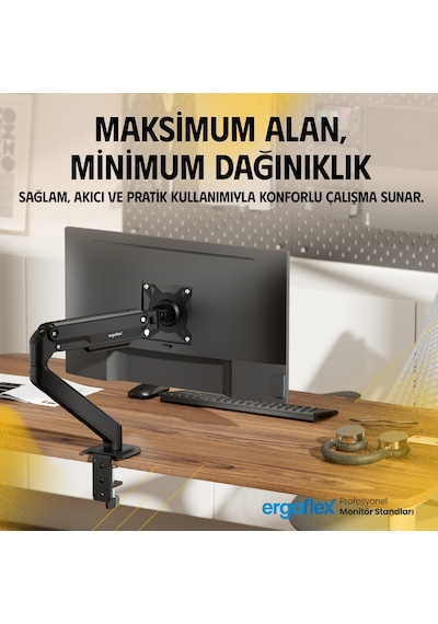 Ergoflex X8 Siyah 17-32inch Amortisörlü 9 Kg Monitör Standı 2026 Versiyon
