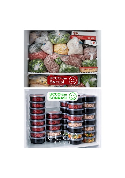 10'lu 250 Ml Kıyma Et Sos Kemik Suyu Sebze Saklama Kabı Sızdırmaz Mikrodalga Buzluk Düzenleyici Siyah