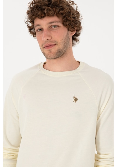 U.S. Polo Assn. Erkek Regular Fit Bisiklet Yaka Krem İnce Basic Sweatshirt 50313752-VR256