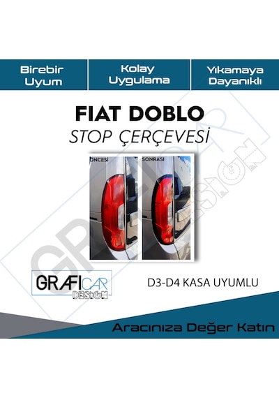 Fiat Doblo Stop Çerçeve Sticker-Kolay Uygulama