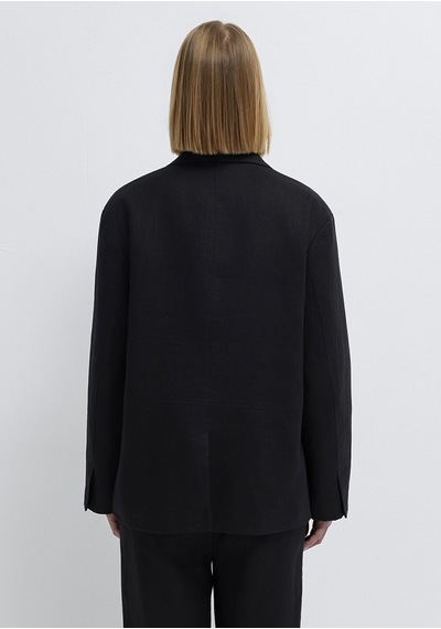 Mavi - Siyah Keten Blazer 1110850-900