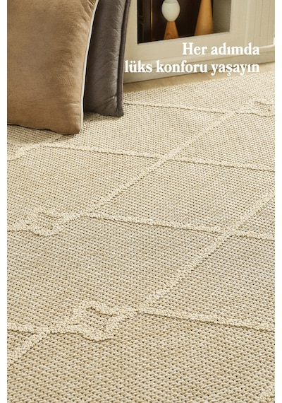 Modern İskandinav Halı Kolay Temizlenebilir Bej Halı Salon Halısı Dış Mekan Halısı Mutfak Halısı