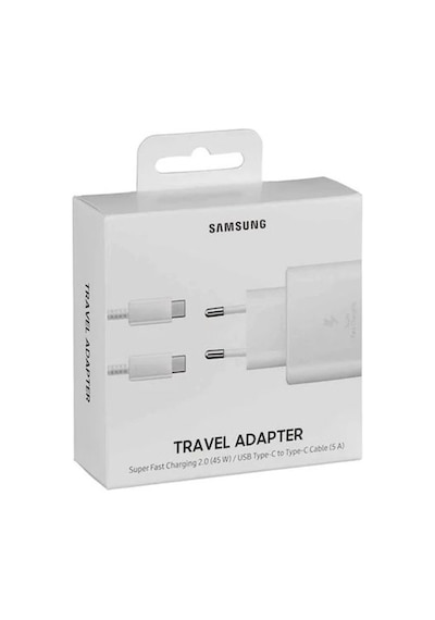 Samsung Uyumlu 45W Type-C Şarj Aleti - Beyaz