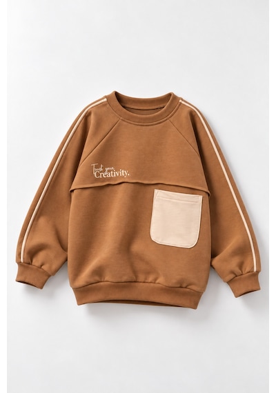 Overdo Kids Erkek Çocuk Cep Detaylı Sweatshırt Camel
