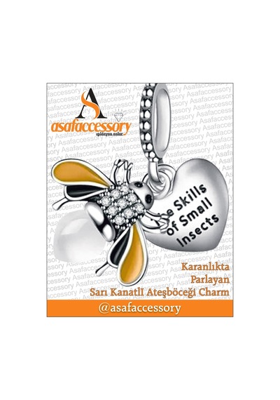 Sarı Kanatlı Ateşböceği Charm Asafaccessory