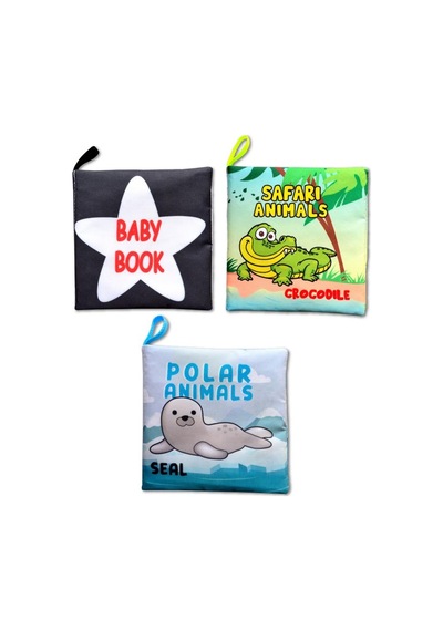 3 Kitap İngilizce Siyah-beyaz Bebek , Safari Ve Kutup Hayvanları Kumaş Sessiz Kitap E125 E130 E136 - Bez Kitap , Eğitici Oyuncak , Yumuşak Ve Hışırtıl