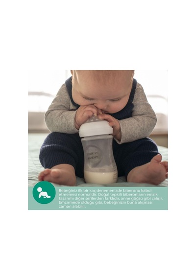 Philips Avent Natural Response Doğal Tepkili Cam Biberon, 2'li Set, 120ml + 240ml, 0+ Ay Ve 1+ Ay