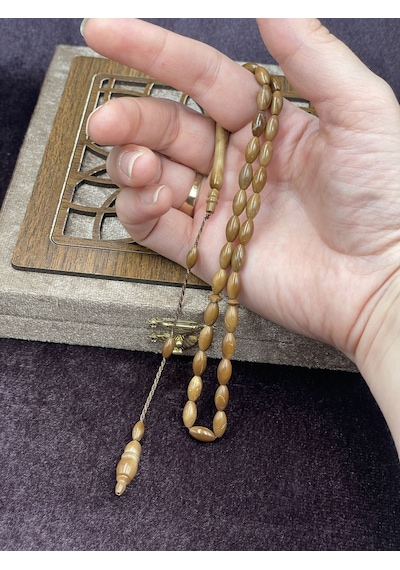 Sistemli Bürokrat Boy Doğal Kuka Tesbih 5x10 Mm Kahverengi