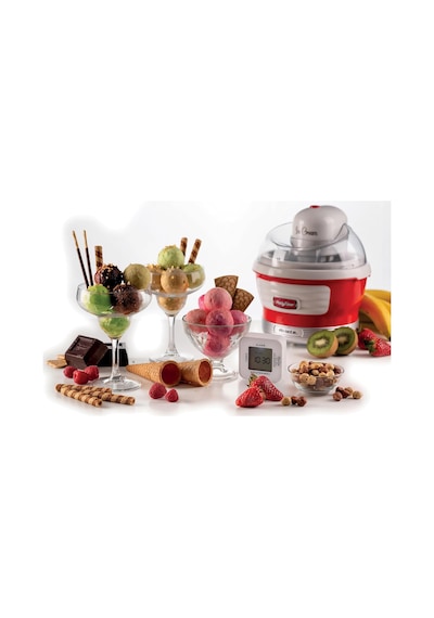 Party Time Dondurma Yapma Makinesi Kırmızı 0643/00 - Ice Cream Maker, 30 Dakikada Dondurma Hazırlama,1,5 Litre Kapasite, 12 Watt