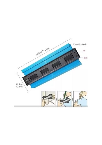 Zhltools Kontur Ölçüm Cihazı Ahşap Fayans Şekillendirme Kalıbı 24 Cm