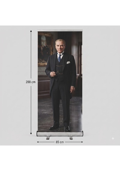 Atatürk Poster Baskılı Roll Up Banner 85x200cm No:5 Diğer