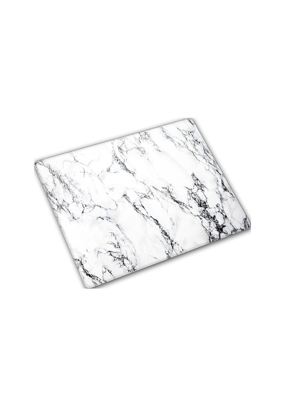 Decorita Beyaz Mermer Görünümlü Cam Kesme Tablası 29 x 34 CM