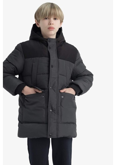 Defacto Erkek Çocuk Su Geçirmez Kapüşonlu Polar Astarlı Parka E9373a825wnar15 Antrasit