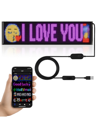 Rgb Led Dijital Ekran App Kontrollü Kumandalı Led Animasyon 37cm