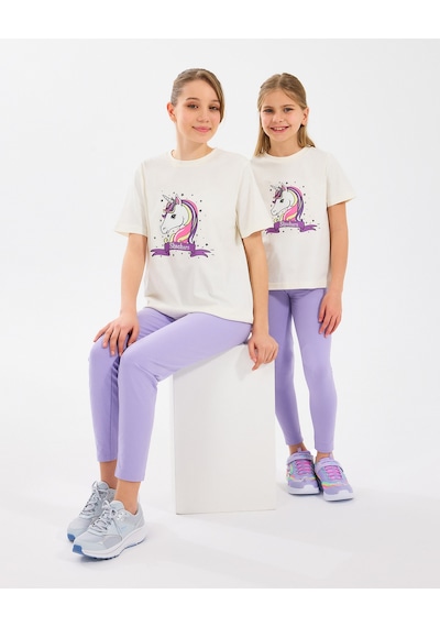 Skechers G Graphic Tee T-shirt Büyük Kız Çocuk Off White Tshirt Sk2510022-102 OFF WHITE