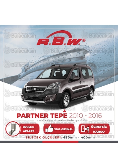 Peugeot Partner Tepee Muz Silecek Takımı (2010-2016) RBW